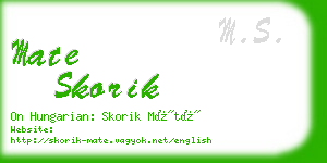 mate skorik business card